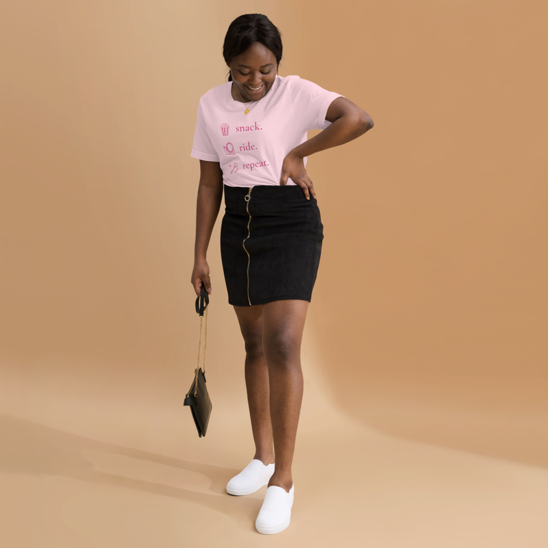 Snack, Ride, Repeat Pink Tee
