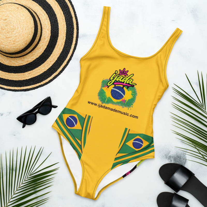 ijada Brazilian-Inspired Yellow and Green One-Piece Swimsuit