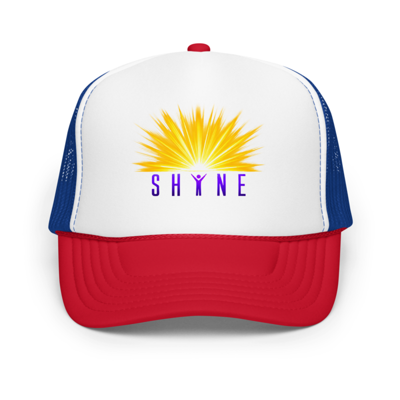 SHINE Vibes - Foam Trucker Hat – One size, Red / White / Royal