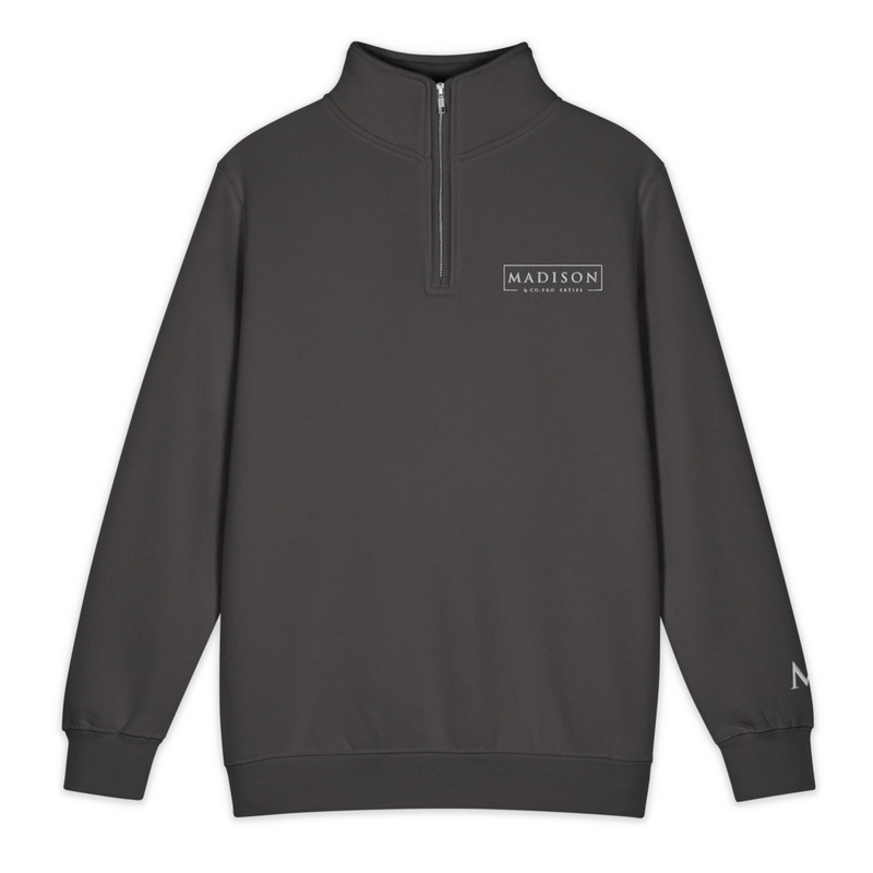 Madison 1/4 Zip Sweatshirt Black – Image 3