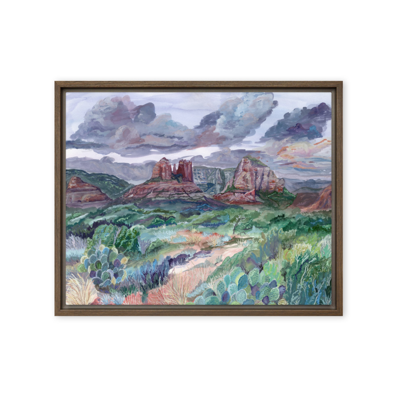 Framed Canvas – 16″×20″, Brown