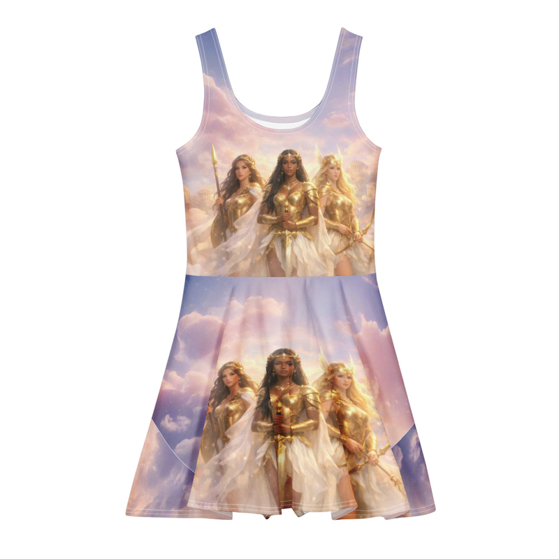 Golden goddess-Cotton skater dress