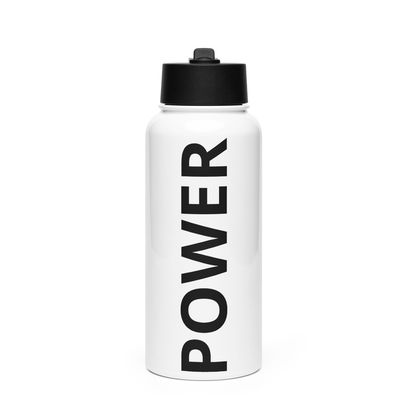 Stainless steel water bottle with a straw lid