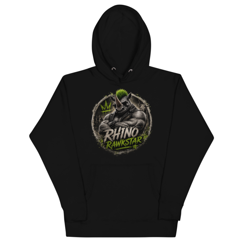 Rhino Rawkstar Emblem Unisex Hoodie — Black / S