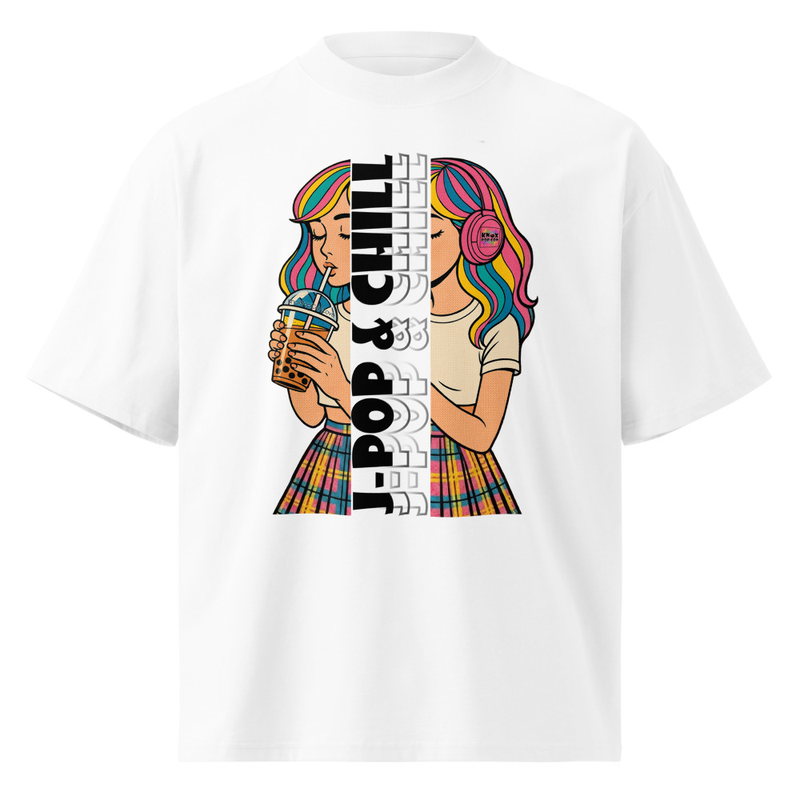 J-Pop & Chill Unisex organic oversized high neck t-shirt