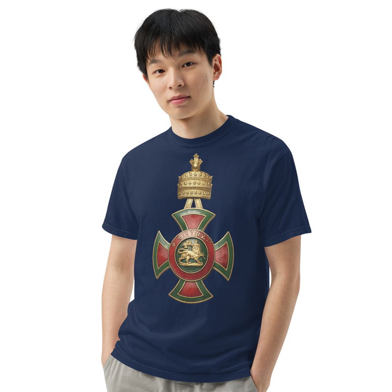 Unisex Imperial Order of the Star of Ethiopia garment-dyed heavyweight t-shirt – L, True Navy