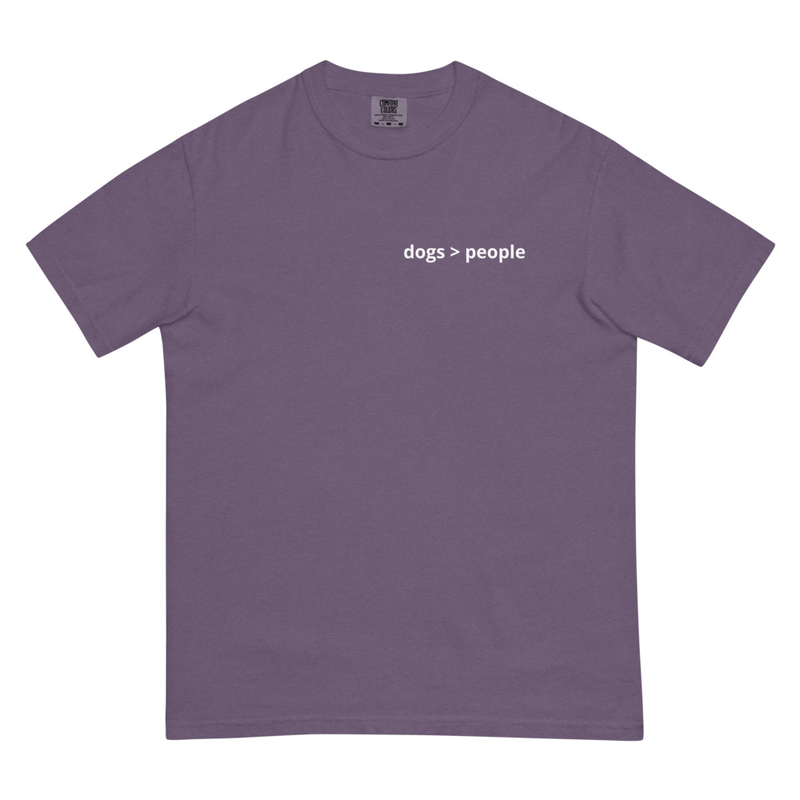 dogs > people Unisex garment-dyed heavyweight t-shirt – XL, Grape
