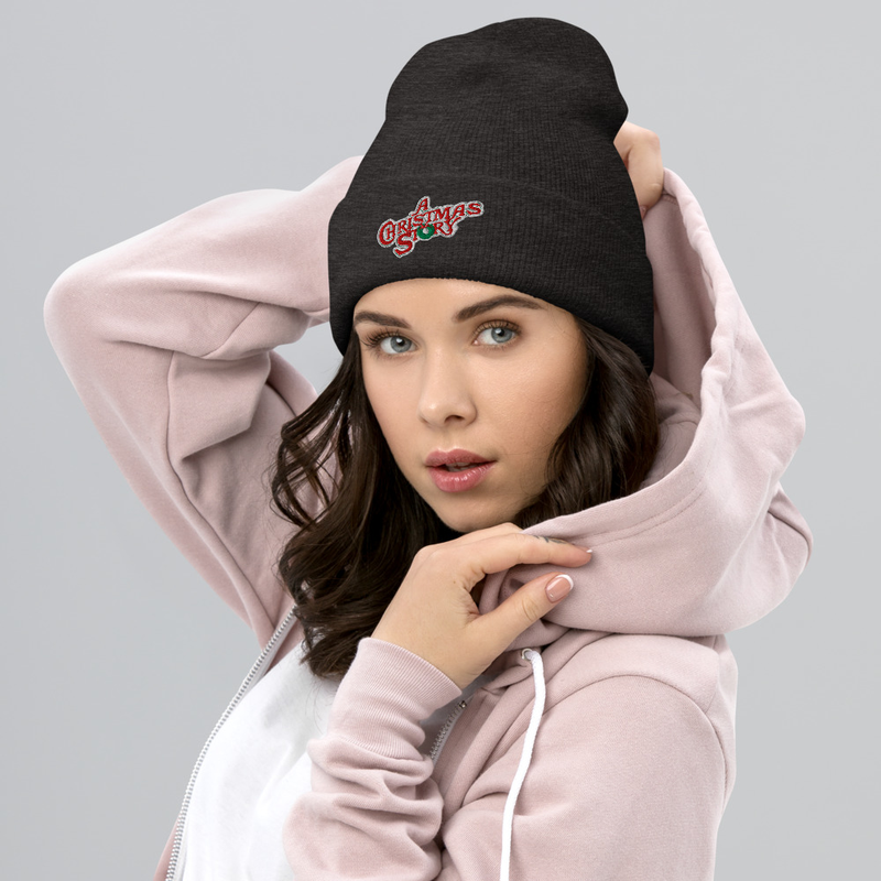 Cuffed Cuffed Beanie: A Christmas Story Style 1983  – One size, Dark Grey