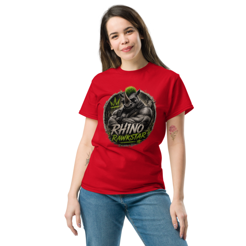 Rhino Rawkstar Emblem Classic Tee — Red / M