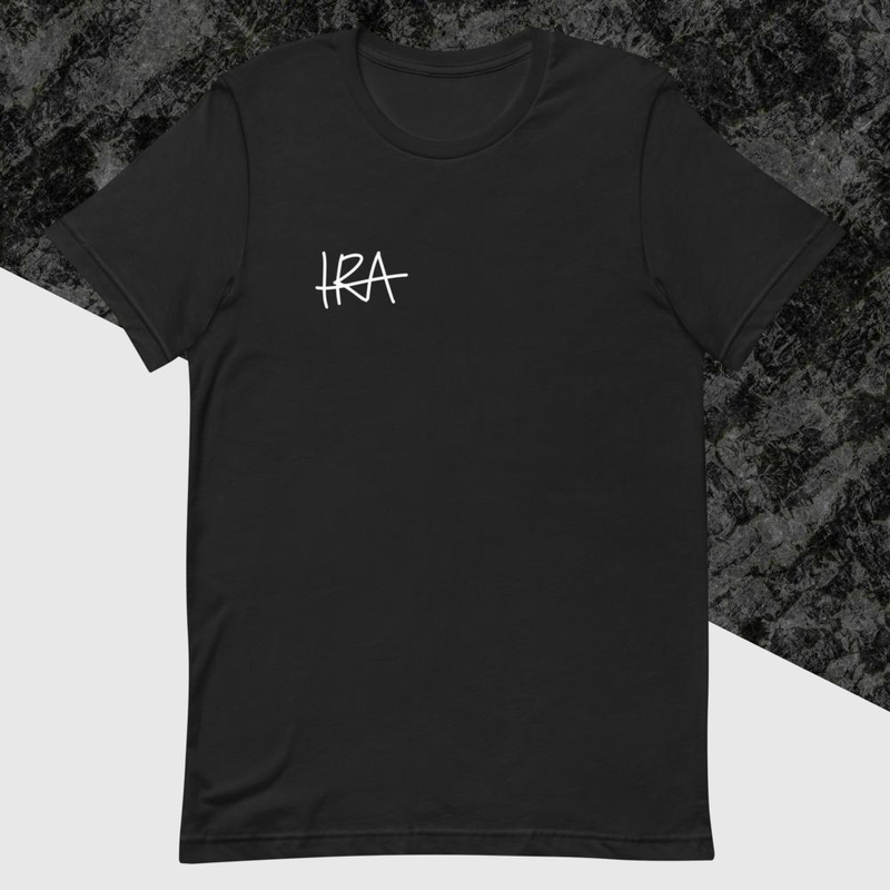 T-paita valkoinen logo Vintage musta