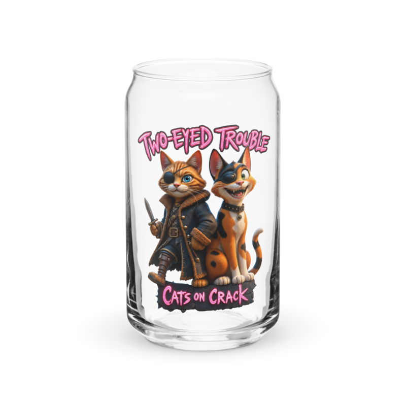Two Eyed Trouble 16oz Can Glass