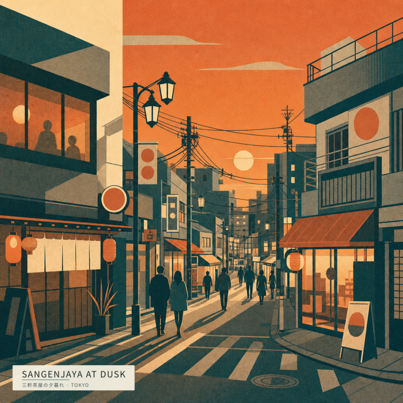 Sangenjaya at Dusk(三軒茶屋の夕暮れ)のアートワーク