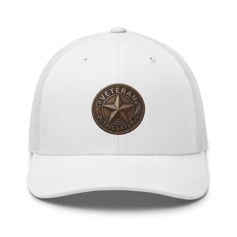 Veteran Tailgater Trucker Cap – One size, White