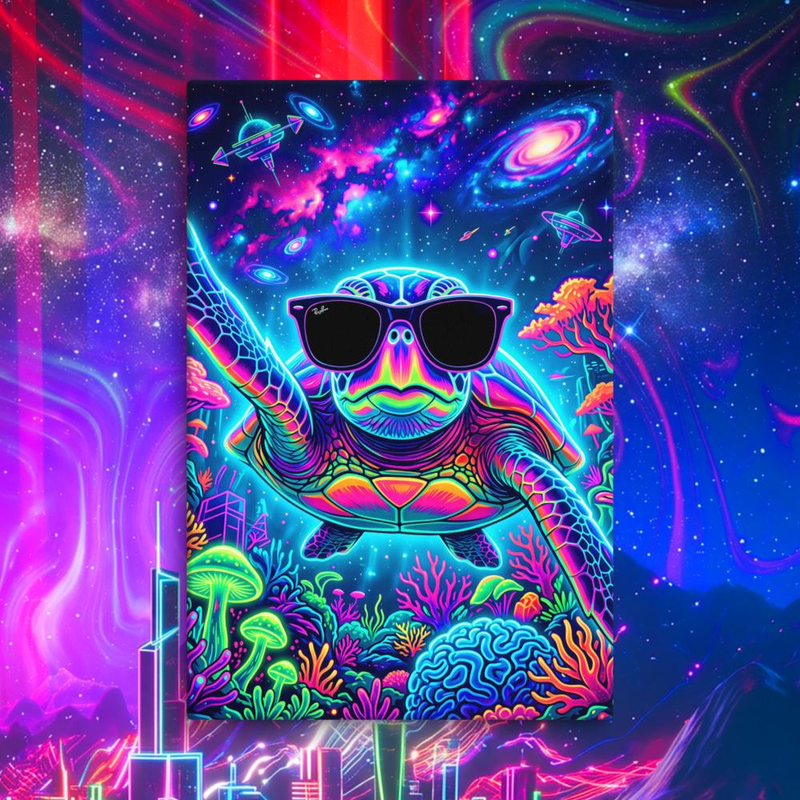 Turtle Hipster Canvas