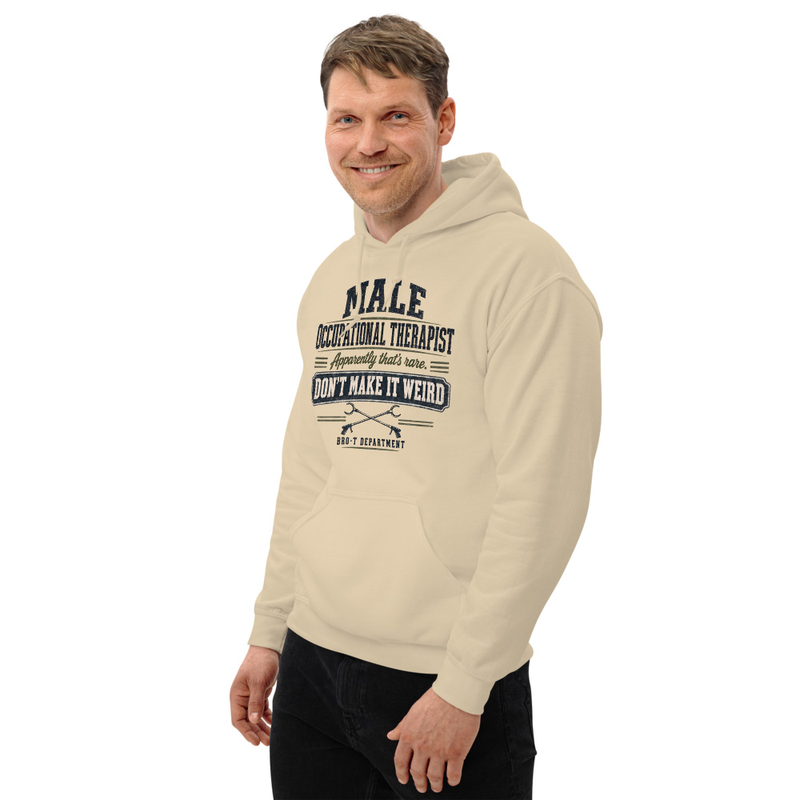 Male Occupational Therapist Hoodie | Apparently That’s Weird Funny OT Hoodie – 3XL, Sand