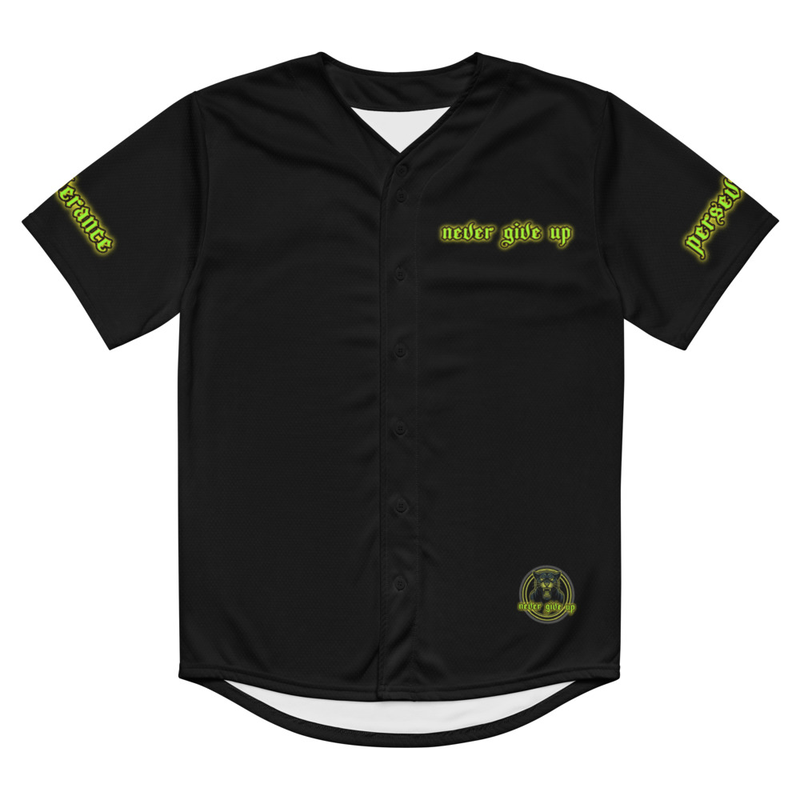 NEVER GIVE UP Baseball Jersey