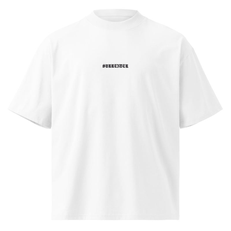 Surrender Embroidered Oversized High-Neck Tee