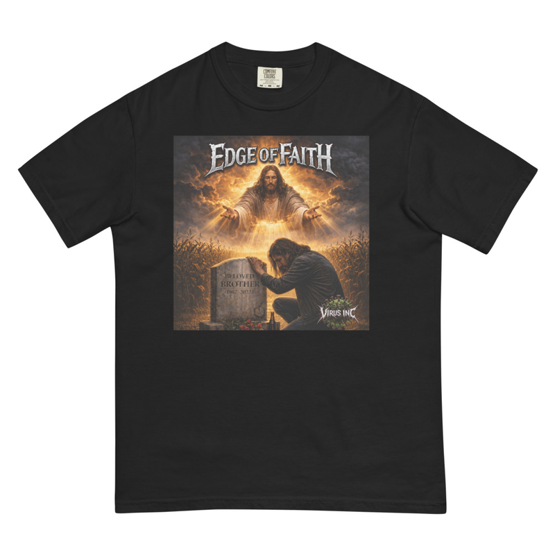 Virus Inc Edge of Faith Unisex garment-dyed heavyweight t-shirt