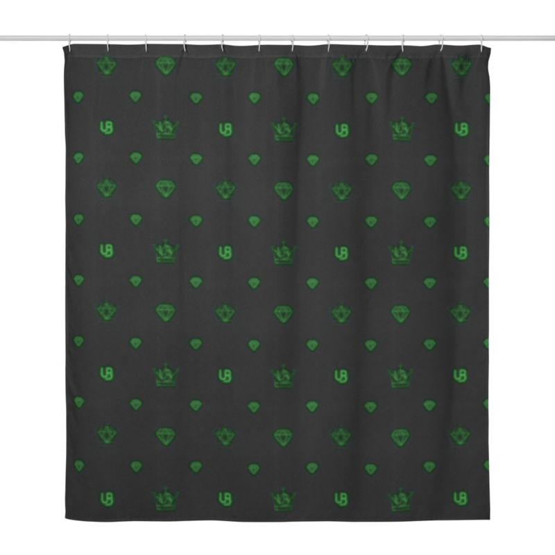 Uncle Benny ® Royal Crest Shower Curtain Neon Green EST. 2020