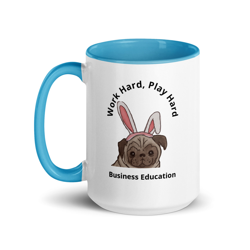 Business Education - Mug with Color Inside – 15 oz, Blue
