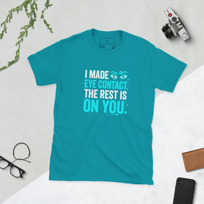 Eye contact Short-Sleeve Unisex T-Shirt – S, Tropical Blue
