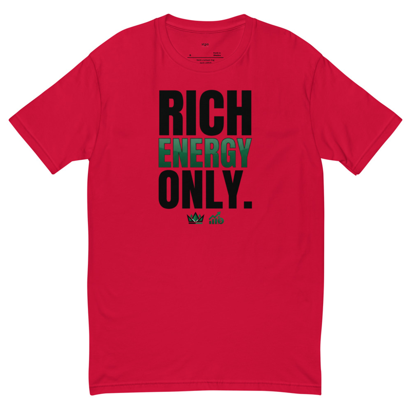 Rich Energy Only Shirt | Motivational Wealth Tee | Soft Cotton | Hustle – M, Red