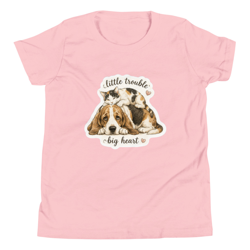 Little Trouble Big Heart Youth Short Sleeve T-Shirt