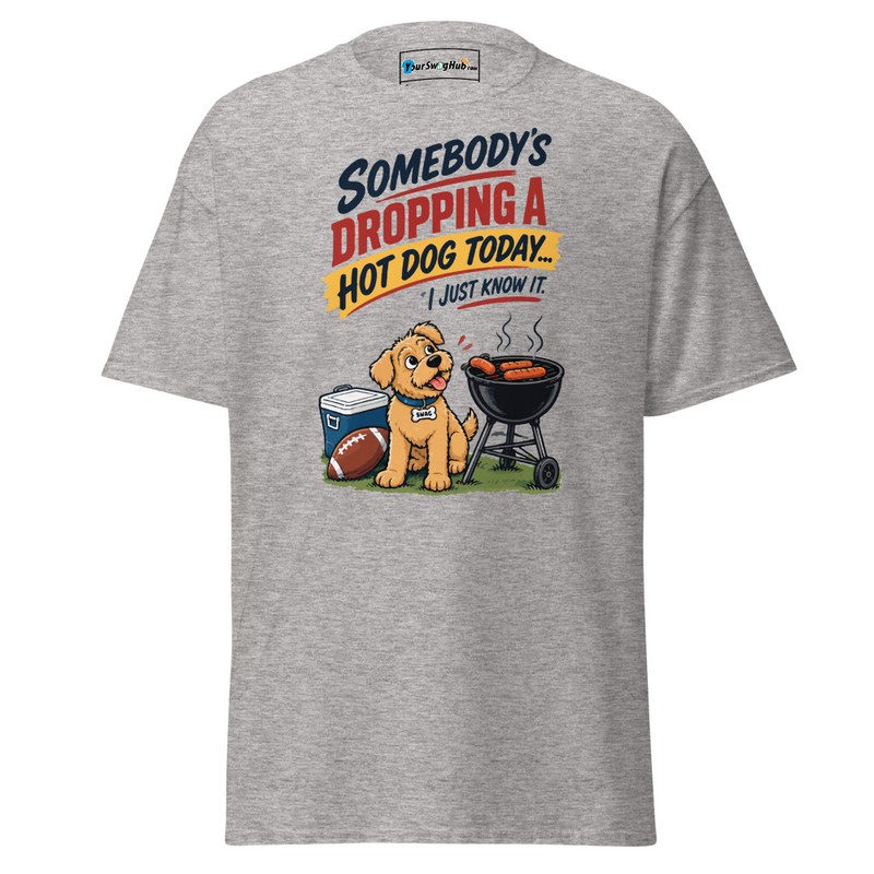 Swag | Somebody's Dropping a Hot Dog Classic Tee – XL, Sport Grey