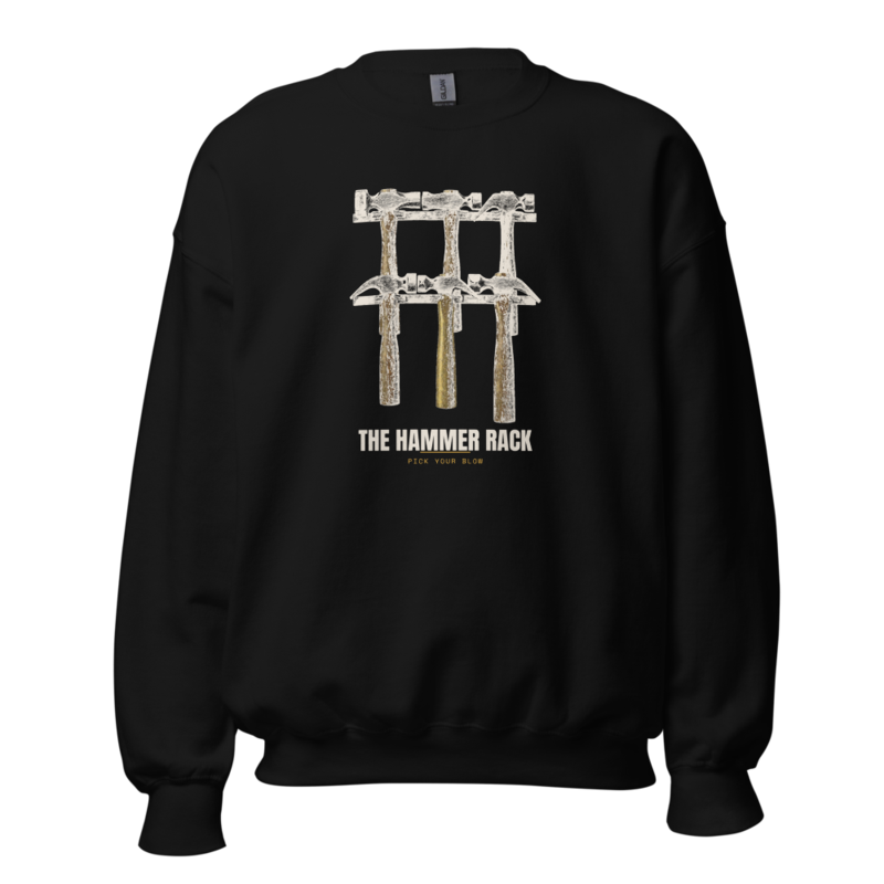 The Hammer Rack Crewneck — Blacksmithing merch