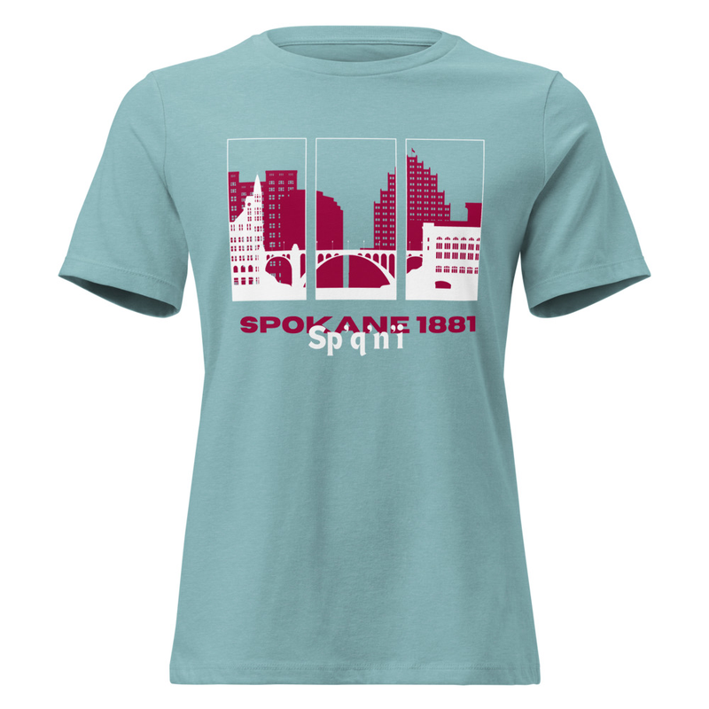 Spokane 1881 Women's Relaxed T-Shirt – XL, Heather Blue Lagoon