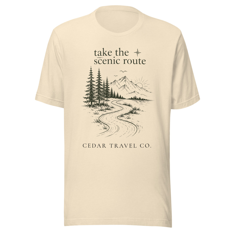 Scenic Route Tee – M, Heather Natural