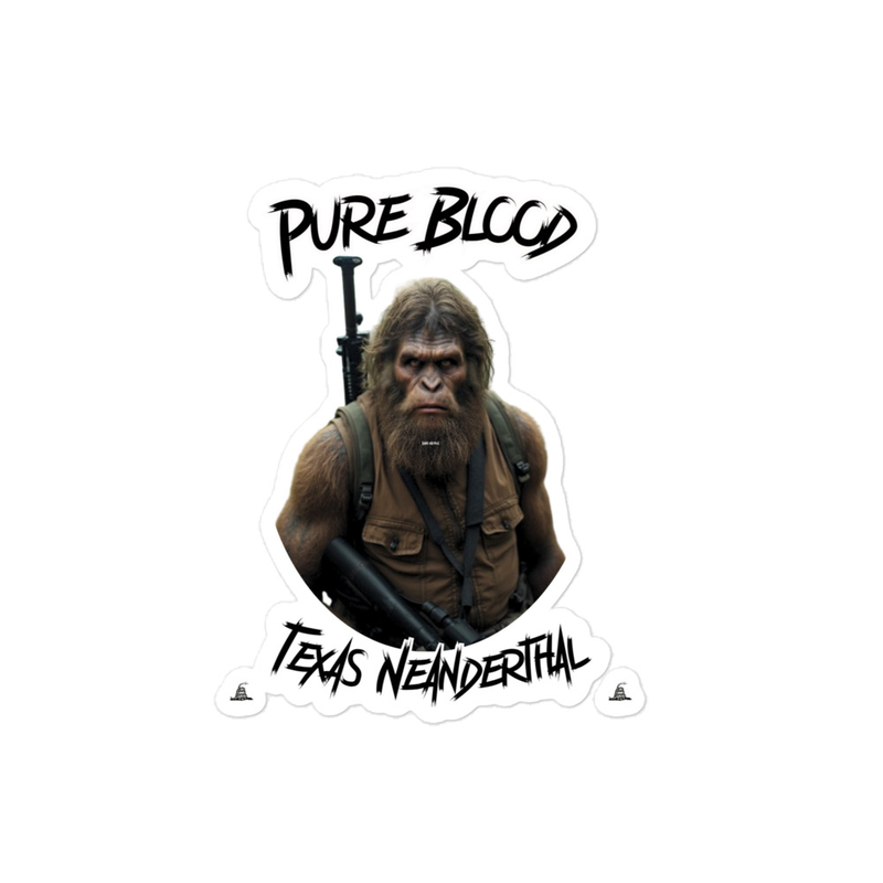 Texas Neanderthal Stickers – 4″×4″, White