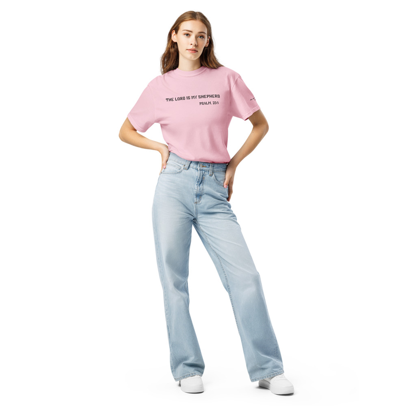 The Lord is my Shepherd Unisex garment-dyed heavyweight t-shirt – S, Blossom