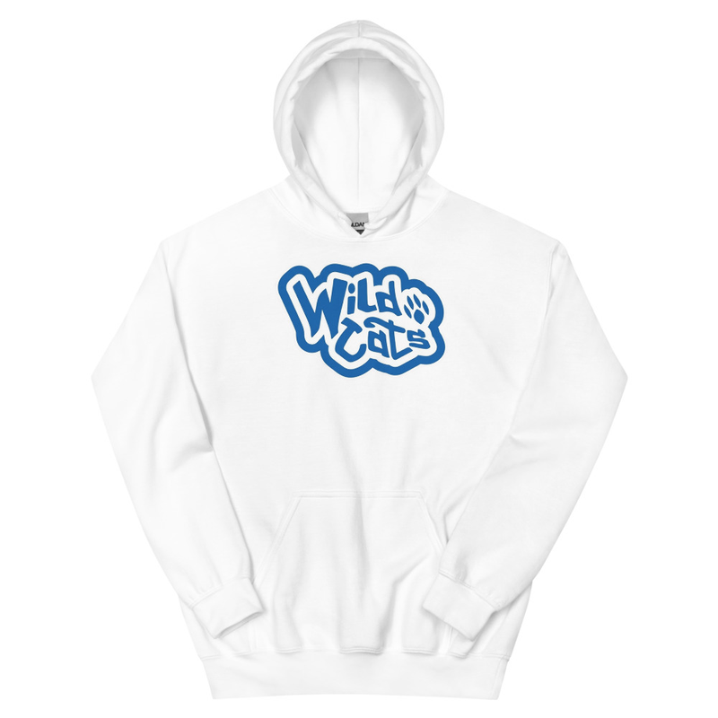 Wildcats Unisex Hoodie - Blue – S, White