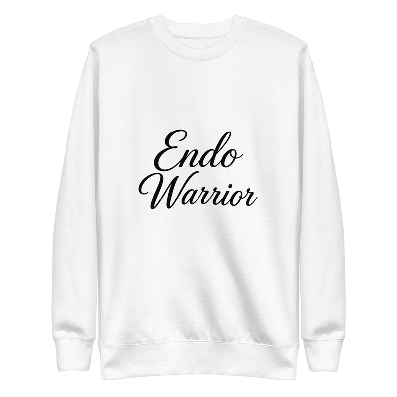 Endo Warrior Unisex Premium Sweatshirt – S, White