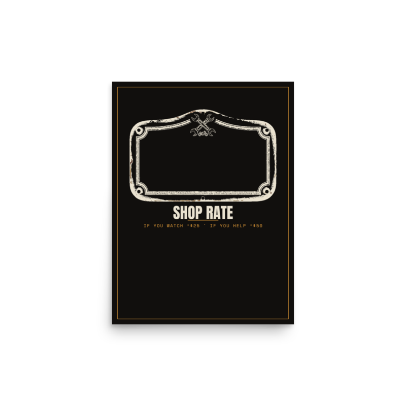 Shop Rate Poster mockup