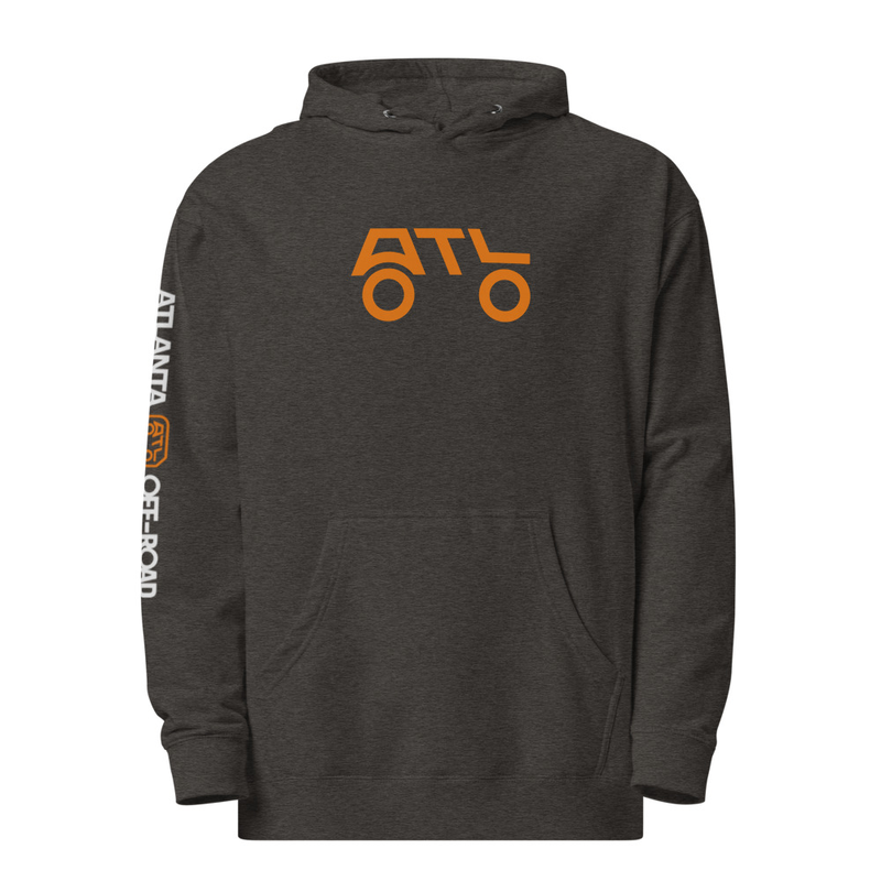 Unisex Midweight Hoodie (FRONT/REAR) - ORANGE LOGO – Image 3