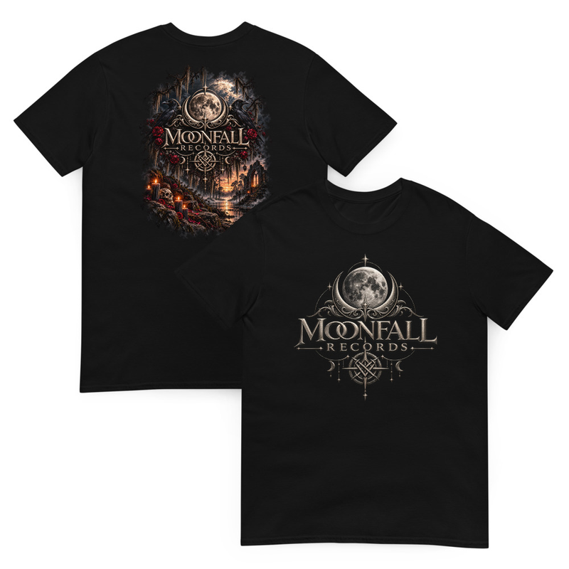 Moonfall Records – The Official Logo Crow T-Shirt | Gothic Crow & Moon Tee