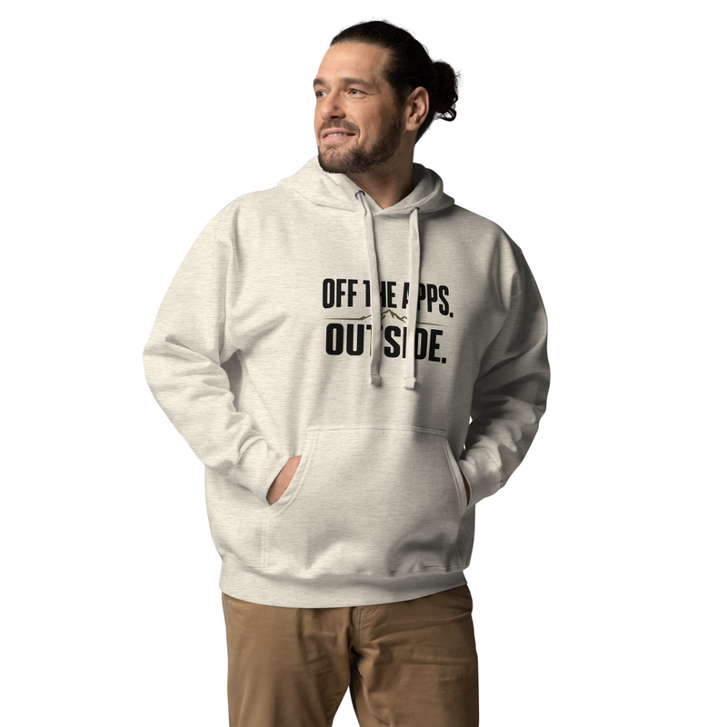 Off the Apps, outside - Unisex Hoodie – XL, Oatmeal Heather