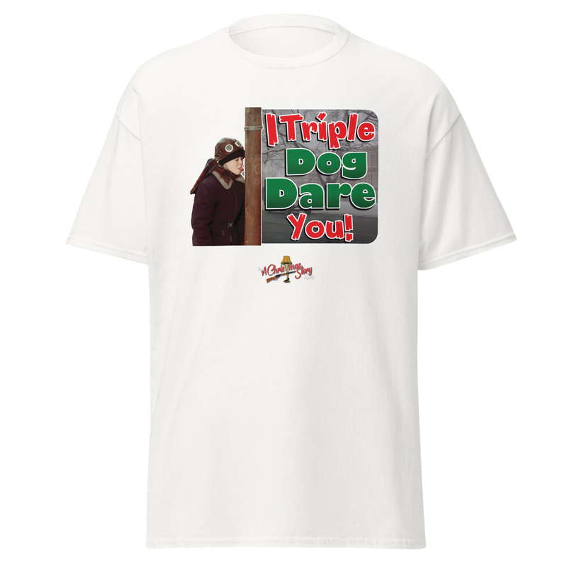 The “I Triple Dog Dare You!” T-Shirt Christmas Story Family Style – S, White