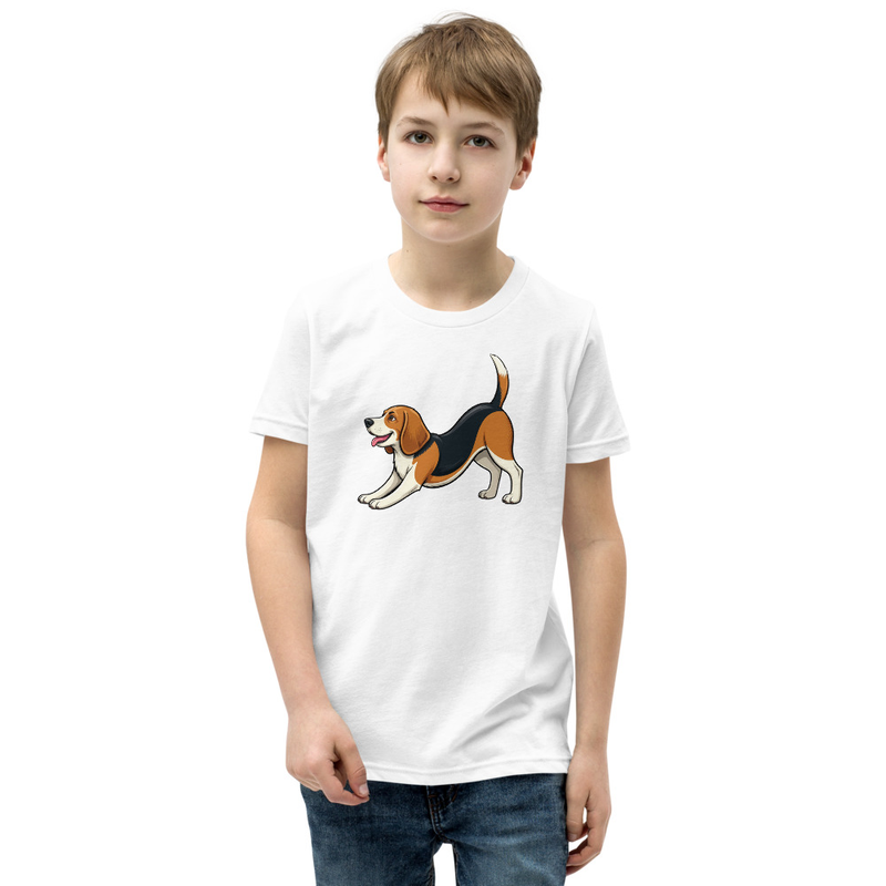 Beagle Downward Dog Yoga Youth T-Shirt