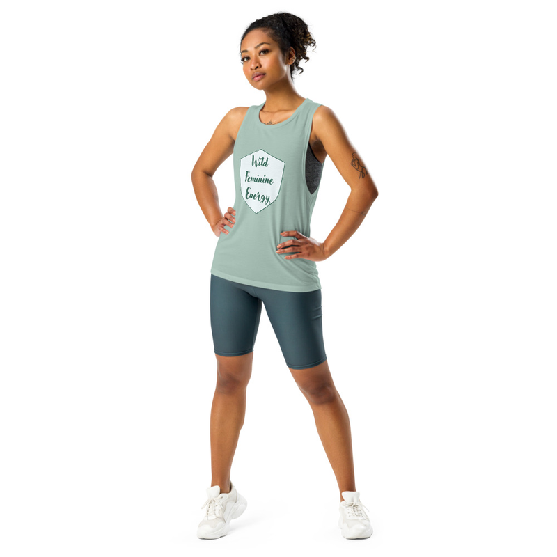 Wild Feminine Energy Ladies’ Muscle Tank – XL, Dusty Blue
