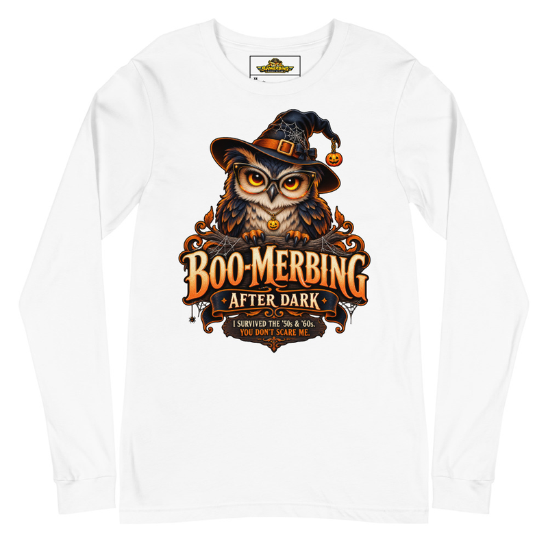 “Spooky Owl” Premium Long Sleeve Tee — BOOMERBING AFTER DARK™