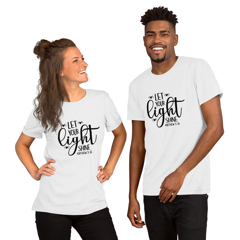 LET YOUR light SHINE -MATTHEW 5:16 - Unisex t-shirt – XL, Solid White Blend