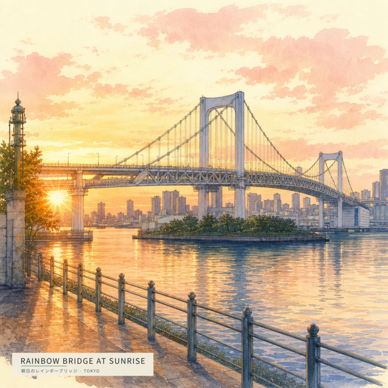 Rainbow Bridge at Sunrise(朝日のレインボーブリッジ)のアートワーク