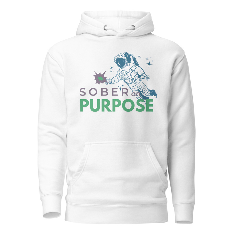 Sober on Purpose Hoodie – XL, White