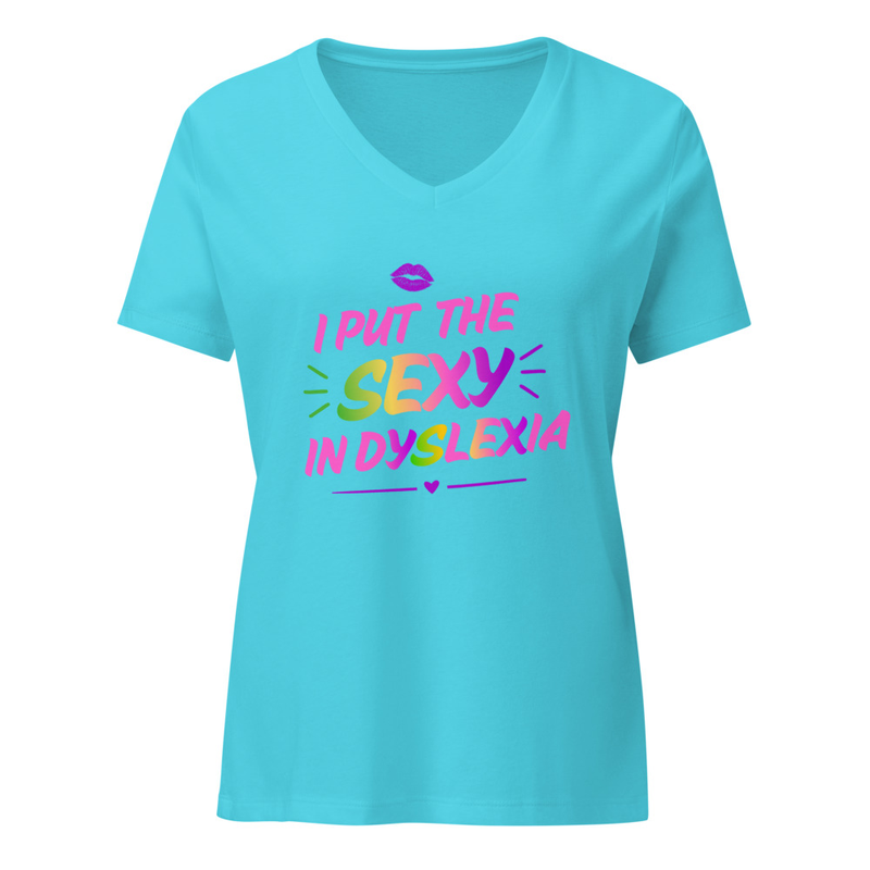Women’s relaxed v-neck t-shirt – S, Turquoise
