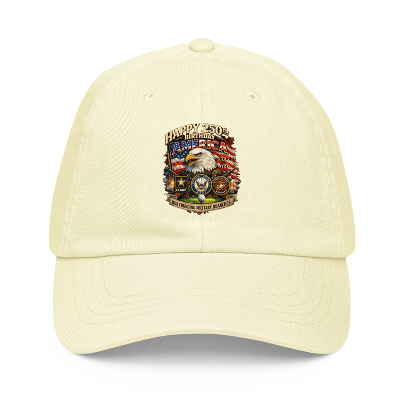 Happy Birthday America Pastel baseball hat – One size, Pastel Lemon