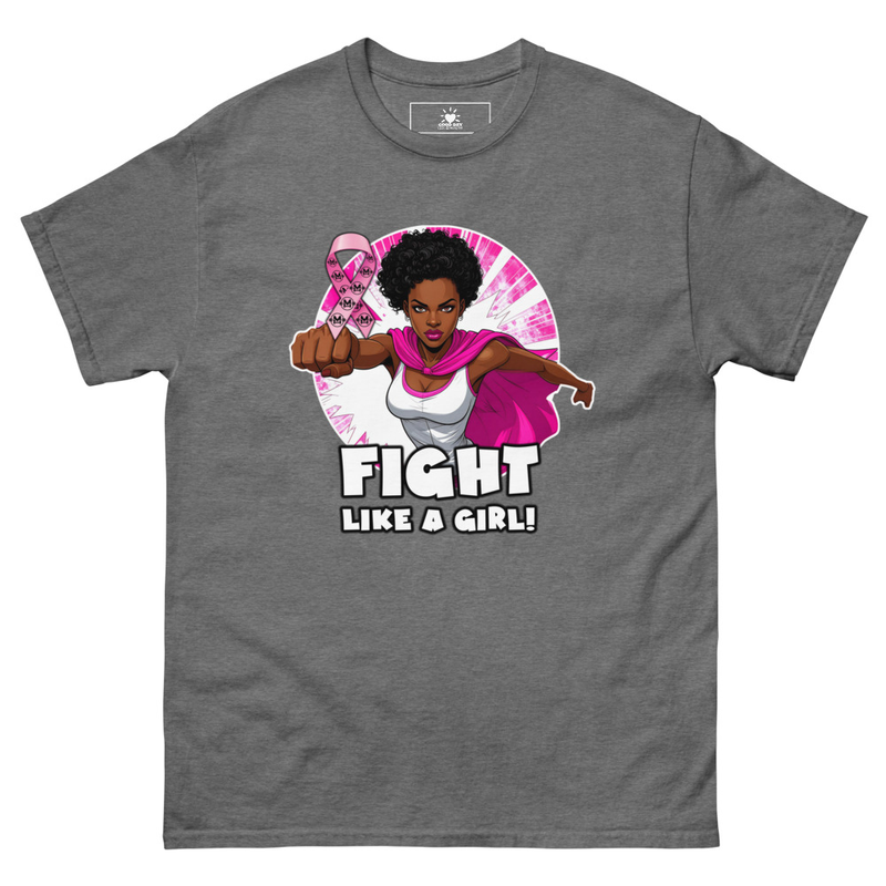 "Fight Like A Girl" Unisex Classic T-Shirt – XL, Graphite Heather