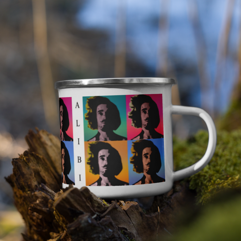 ALIBI enamel mug